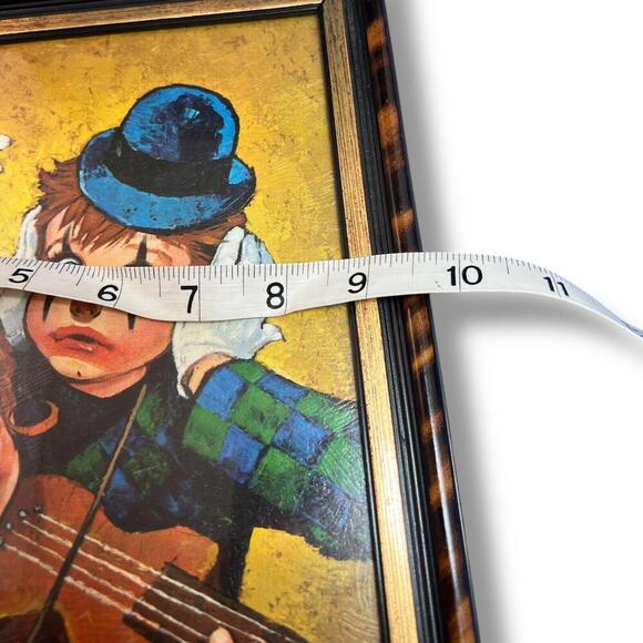 Vintage 1967 Big Eyes Clown Boy & Girl Print – Midcentury Art on Cardboard - Picture 5 of 7